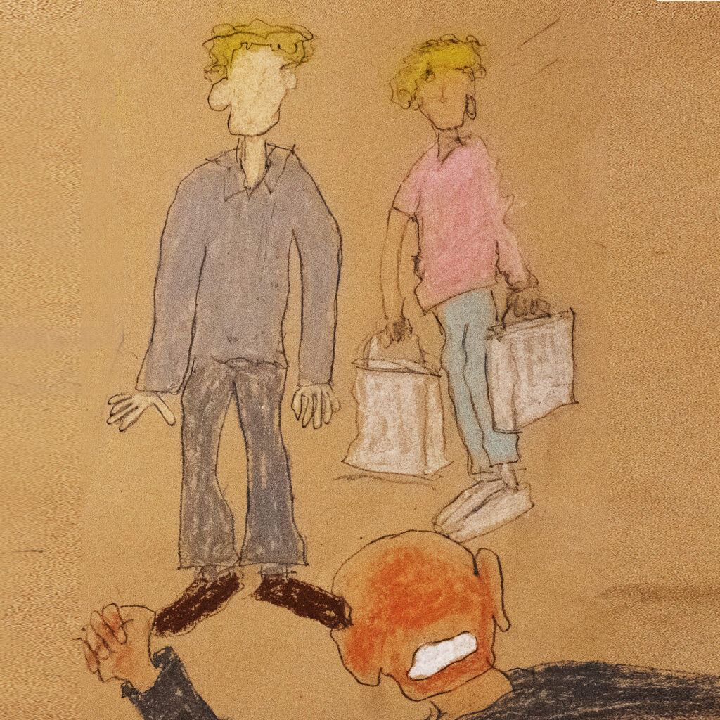 Schablonen-zeichnungen als Allegorie